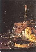 Melendez, Luis Eugenio Still-Life with a Box of Sweets and Bread Twists oil painting reproduction